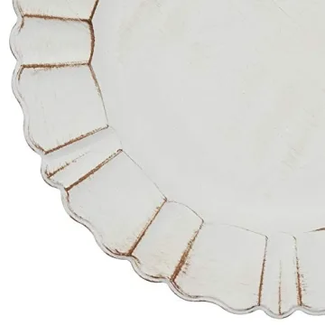 Elegant Scalloped Ruffled Charger Plates Set of 4