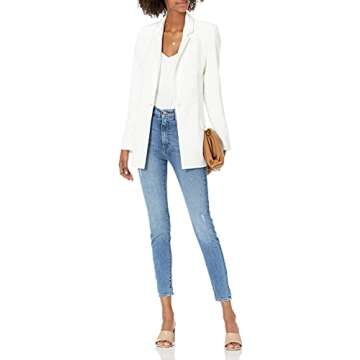 The Drop Women's Blake Long Blazer, Ivory, Large