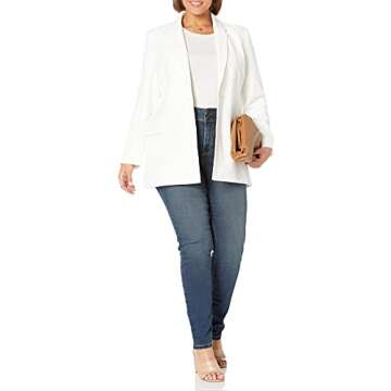 The Drop Women's Blake Long Blazer, Ivory, Large