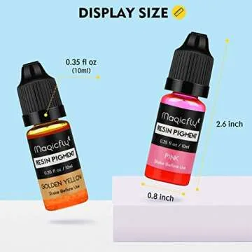 Magicfly 20 Colors Epoxy Pigment, Translucent Liquid Colorant Epoxy Resin Dye for UV Resin and Epoxy Resin, High Concentrated Epoxy Dye Paint for Jewelry Making, Decoration and DIY Crafts