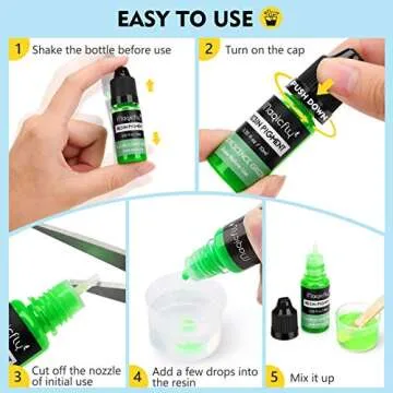 Magicfly 20 Colors Epoxy Pigment, Translucent Liquid Colorant Epoxy Resin Dye for UV Resin and Epoxy Resin, High Concentrated Epoxy Dye Paint for Jewelry Making, Decoration and DIY Crafts