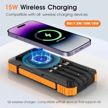 Solar Power Bank 49800mAh Fast Charging with Wireless Charging