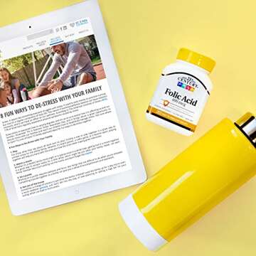 21st Century Folic Acid 400 mcg Tablets, 250 Count