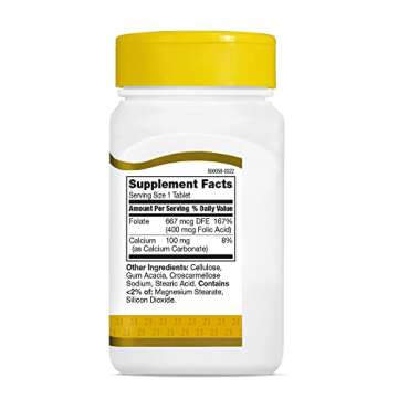 21st Century Folic Acid 400 mcg Tablets, 250 Count