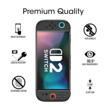 amFilm Tempered Glass Screen Protector for Nintendo Switch