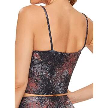 Oalka Women's Workout Shirts Racerback Yoga Sport Pads Bras Fitness Active Tank Tops Strap Nebulite ...