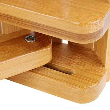 HOZEON 2 Pack Natural Bamboo Folding Stool - Eco-Friendly and Versatile