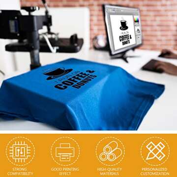 50 Sheets DTF Transfer Film Double Sided PET Heat Transfer Paper Matte Clear Direct to Film Pretreat Print Transfer Sheets for Sublimation T-Shirts Textile Printer (A4 (8.3 x 11.7"), inches)