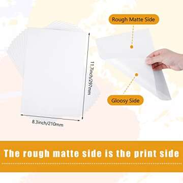 50 Sheets DTF Transfer Film Double Sided PET Heat Transfer Paper Matte Clear Direct to Film Pretreat Print Transfer Sheets for Sublimation T-Shirts Textile Printer (A4 (8.3 x 11.7"), inches)