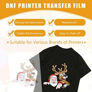 50 Sheets DTF Transfer Film Double Sided PET Heat Transfer Paper Matte Clear Direct to Film Pretreat Print Transfer Sheets for Sublimation T-Shirts Textile Printer (A4 (8.3 x 11.7"), inches)