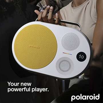Polaroid P4 Music Player (Yellow) – Powerful Large Room Wireless Bluetooth Speaker Rechargeable with Dual Stereo Pairing