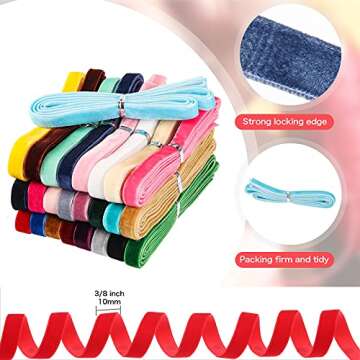 Syhood Velvet Ribbon Trim for Gifts & Crafts - 60 Yards