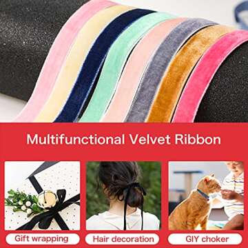 Syhood Velvet Ribbon Trim for Gifts & Crafts - 60 Yards