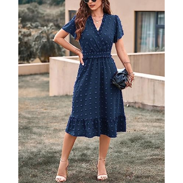 Elegant Swiss Dot Long Dress for Summer Events