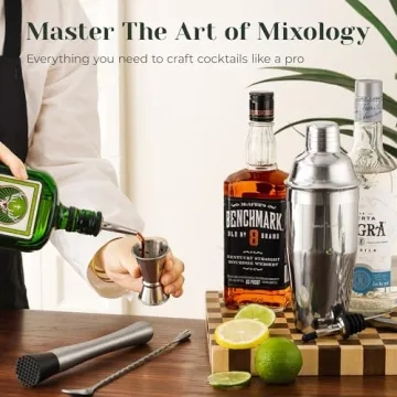 HomeCurated Cocktail Shaker Set - 24-Piece Bar Bartender Kit