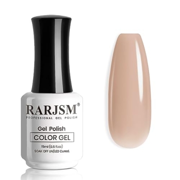 RARJSM Nude Gel Nail Polish Sheer Light Brown Pink Neutral Skin Tone Colors Jelly Transparent Nail G...
