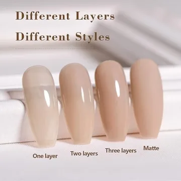 RARJSM Nude Gel Nail Polish Sheer Light Brown Pink Neutral Skin Tone Colors Jelly Transparent Nail Gel Polish 15ml Single Bottle Soak off UV LED Cured for Home Salon DIY French Manicure