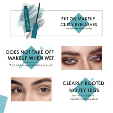 Thrive Mascara (Black 10.7g/0.38 OZ), Thrive Mascara Liquid Lash Extensions - Brynn Thick and Slender, Waterproof and Sweat Resistant