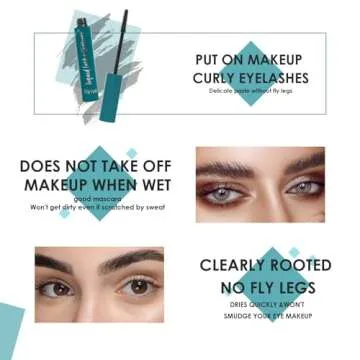 Thrive Mascara (Black 10.7g/0.38 OZ), Thrive Mascara Liquid Lash Extensions - Brynn Thick and Slender, Waterproof and Sweat Resistant