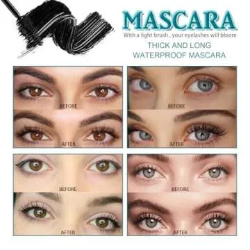 Thrive Mascara (Black 10.7g/0.38 OZ), Thrive Mascara Liquid Lash Extensions - Brynn Thick and Slender, Waterproof and Sweat Resistant