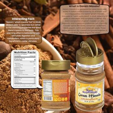 Rani Garam Masala Indian 11-Spice Blend 3oz (85g) PET Jar ~ All Natural, Salt-Free | Vegan | No Colors | Gluten Friendly | NON-GMO | Kosher | Indian Origin
