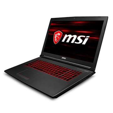 MSI GV72 8RE-007 17.3" Thin and Light Gaming Laptop GTX 1060 3G i7-8750H (6 Cores) 16GB 256GB SSD + 1TB Windows 10, VR Ready, Windows 10 64 bit