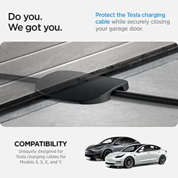 Spigen DuraPro Cable Garage Door Pass Protector Designed for Tesla Mobile Charger and Tesla Gen 3 Wa...