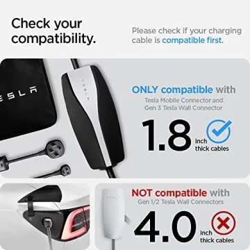 Spigen DuraPro Cable Garage Door Pass Protector Designed for Tesla Mobile Charger and Tesla Gen 3 Wall Connector (Tesla Model 3/Y/X/S 2025/2024/2023/2022)