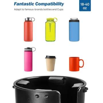 JOYTUTUS Large Stable Cup Holder Expander for YETI, Hydro Flask, Hold 18-40 oz Bottles and Mugs, Car Cup Holder Adapter Fit Most Cup Holder