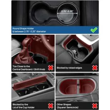 JOYTUTUS Large Stable Cup Holder Expander for YETI, Hydro Flask, Hold 18-40 oz Bottles and Mugs, Car Cup Holder Adapter Fit Most Cup Holder