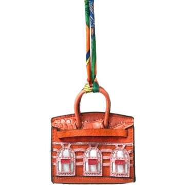 HOHOPEACH Cute Keychains for Women - Preppy Vegan Leather Bag Charms