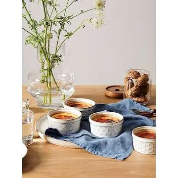 LE TAUCI Ramekins 4 oz - Ideal for Baking and Serving