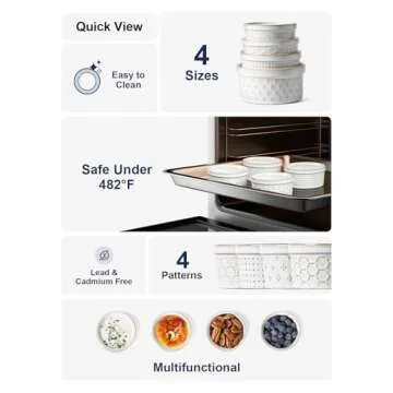 LE TAUCI Ramekins 4 oz - Ideal for Baking and Serving