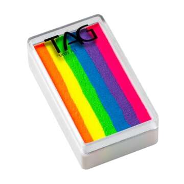 TAG Face and Body Paint - 1 Stroke Split Cake 30g - Neon Rainbow
