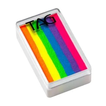TAG Face and Body Paint - 1 Stroke Split Cake 30g - Neon Rainbow
