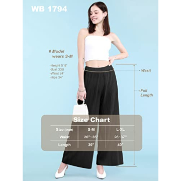 MBJ Women's Pleated Wide Leg Pants | Comfortable & Stylish