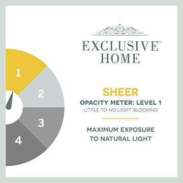 Exclusive Home Curtains Darma Light Filtering Semi-Sheer Linen Rod Pocket Curtain Panel Pair, 50x96, 2 Count