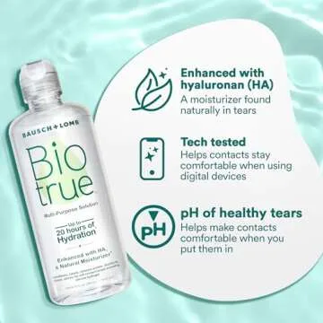 Biotrue Contact Lens Solution, Multi-Purpose Solution for Soft Contact Lenses, Lens Case Included, 2 FL OZ