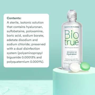 Biotrue Contact Lens Solution, Multi-Purpose Solution for Soft Contact Lenses, Lens Case Included, 2 FL OZ