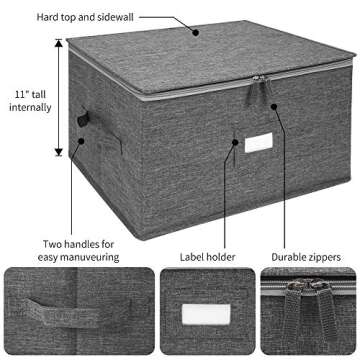 Stemware Storage Cases, Wine Glass Storage Box Containers for Glassware or Crystal, Holds 12 Red or ...