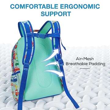 mommore Kids Backpack Set, Lightweight School Backpack for Kids Elementary Car Bookbag for Students with Chest Strap Water Resistant,3pcs blue