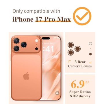 GVIEWIN for iPhone 17 Pro Max Case, [Upgraded Full Camera Protection][Not Yellowing][Screen Protecto...