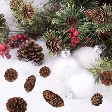Jangostor 40 PCS Pine Cones Decorations, Natural Pine Cones Bulk Package - Large Medium and Mini Siz...