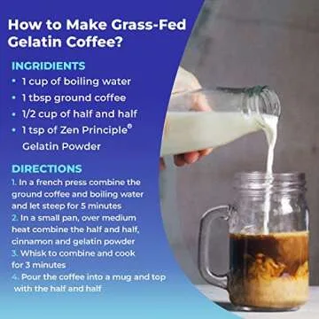 Zen Principle Grass-Fed Gelatin Powder, 1.5 lb. Custom Anti-Aging Protein for Healthy Hair, Skin, Joints & Nails. Paleo and Keto Friendly. Cooking and Baking. GMO-Free and Gluten-Free. Unflavored.