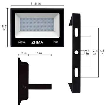 100W Black Lights Flood Light,Blacklight with Plug and Switch for Glow Party Large Space,IP66 Waterp...