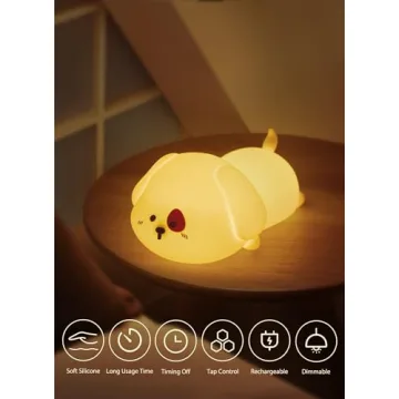 Minetom Cute Silicone Puppy Night Light for Kids
