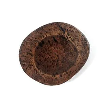 Lipper International 1210 Acacia Burl Finish Serving Board with Feet for Cheese, Crackers, and Hors D'oeuvres, Medium, 10" to 13" Diameter x 2"