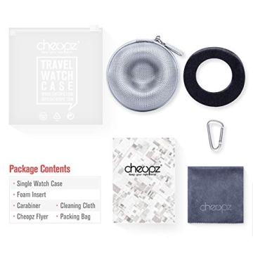 Cheopz Silver Travel Watch Case for Luxury Watches Up to 50mm