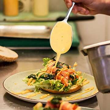 NeigeTec Stainless Steel Serving Spoon Set of 6 Pieces for Catering, Dishwasher Safe, 9.14 Inches Large Serving Utensils of Spoons