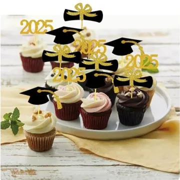 YuBoBo 2025 Graduation Cupcake Toppers for Celebrations